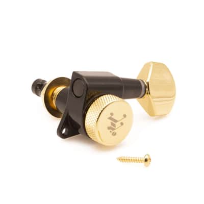 Genuine Tone Ninja 20:1 Locking Tuners, 8 String 4x4 set, Black and Gold