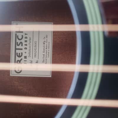 Gretsch Jim Dandy | Deltoluxe Parlor | All Satin finish Black top over Mahogany | Serial No. IWA2418645 image 13