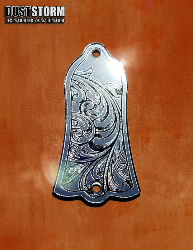 Truss Rod Cover for Gibson Les Paul in Silver Acrylic Mirror image 1