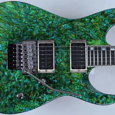ESP M-II 2016 Exhibition Japan Custom Shop Guitar in Liquid JEM Green Finish image 3