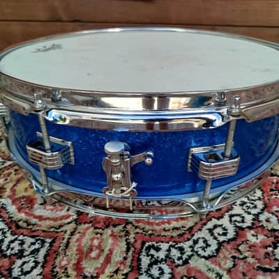 LUDWIG Downbeat 14"x4" Blue Sparkle, 1965. Vintage. image 2