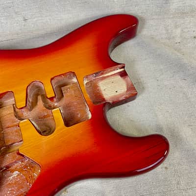 Super Stratocaster Body Cherry Sunburst Guitar Hardtail image 4
