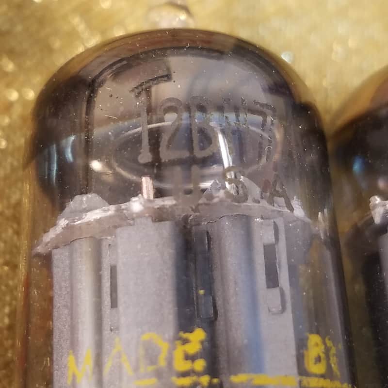 ONE (1) 12BH7A tNOS AT1000 TESTED Vacuum Tubes grey ridged 12BH7 dual triode 1964-1976 image 1