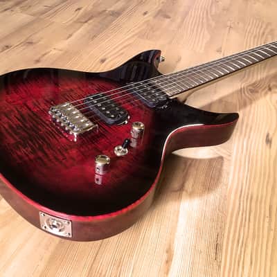 Highline Guitars Apollyon Deluxe 6 String Hardtail Guitar 2017 Black and Red Burst image 1