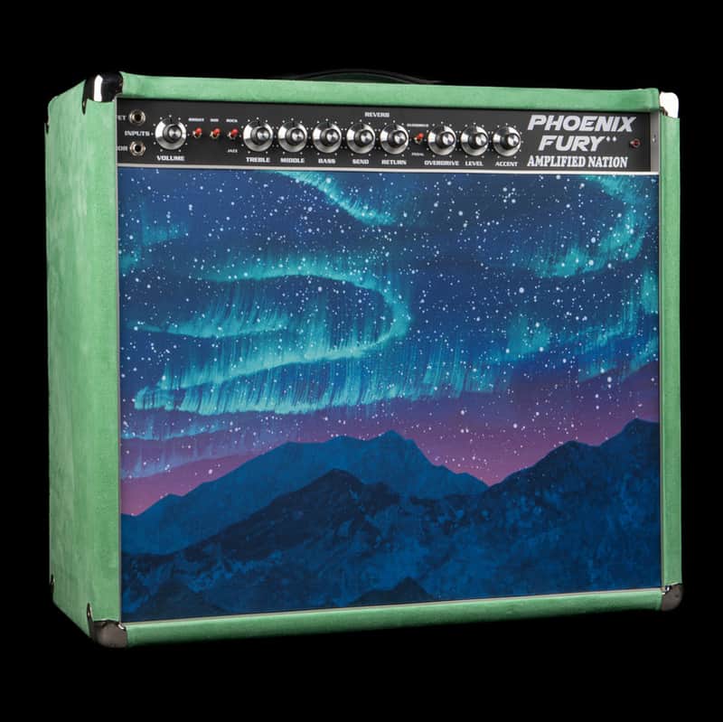 Amplified Nation Phoenix Fury 50w 1x12 Combo - Emerald Green Suede & Northern Lights #218 image 1