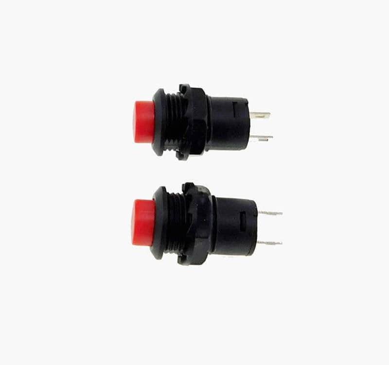 2 Pack SPST Normally Open Momentary Push Button Switch Red    32731R image 1