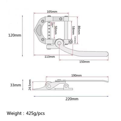 Tremolo Vibrato Tailpiece – Flat Mount for SG, LP, Tele Guitars, Chrome Finish image 2