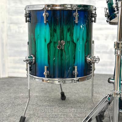 Sonor SQ2 Beech 4pc Drum Set Blue/Green Burst over African Marble Gloss imagen 5