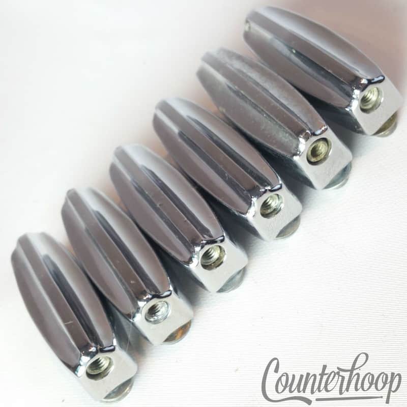 Pearl 6x Snare Drum Lugs Chrome 2 3/16"Cigar Style Vintage 60s-70s Japan Stencil image 1
