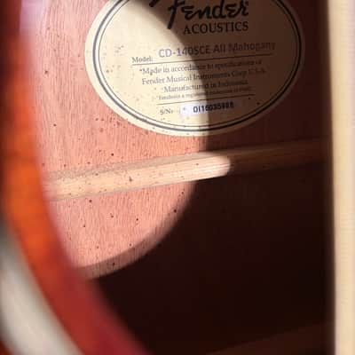 Fender CD-140SCE All Mahogany 2014 - 2015 Natural (w/ Hardshell Case) image 8