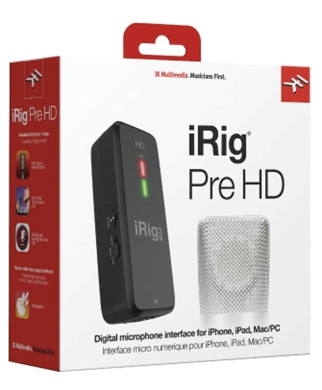 IK Multimedia iRig Pre HD High Definition Microphone Interface for iPhone, iPad and Mac image 1