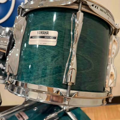 ~RARE!~ MIJ Yamaha Recording Custom 4-Piece 10/12/16/22 Drum Kit Set in Deep Aqua Stain Lacquer image 6