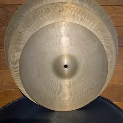 Wooding by Ufip 20", 18" , 14 " HH Jazz/light cymbals 1970s - B20 bronze image 9