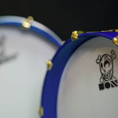 BONE Drums - maple drum set 24/24/18/16/13 , Blue pearl high gloss lacquer image 3