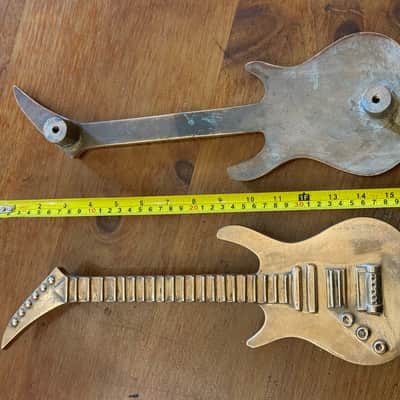 Hard Rock Cafe Solid Brass Guitar Door Handles 3kg Each ideal studio or man cave memorabilia image 2