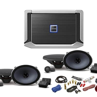(2) Pairs ALPINE X-S69C 6x9" 360w Component Car Speakers+Alpine X-A70F 4-Ch Amplifier image 1