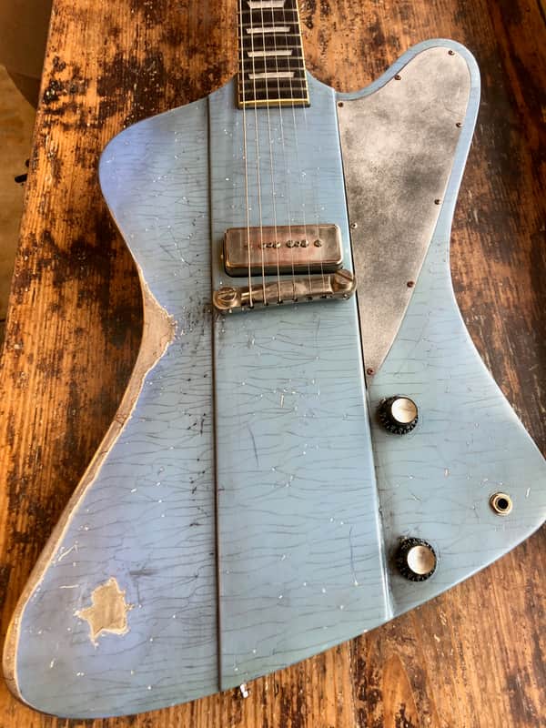 Loïc Le Pape Fire Steelbird Guitar Relic Blue image 1
