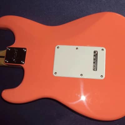 Scalloped Squier SONIC Stratocaster HSS coralred  with Tremolo and  maple Fretboard ,playing ala Yngwie,Ritchie and CO! image 5