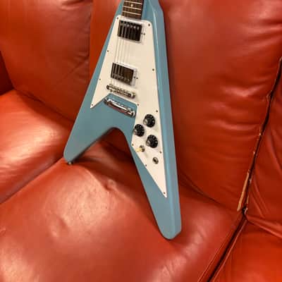 2023 Gibson Custom Shop 70’s Flying V Limited Run Japan Market Maui Blue image 7