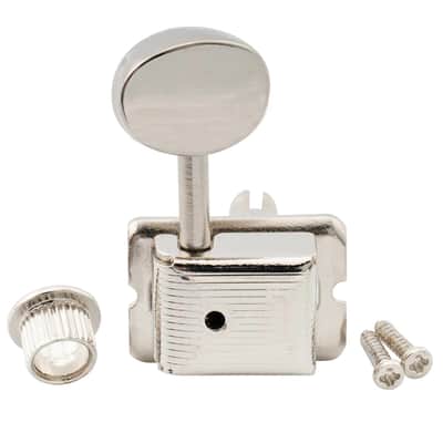 Brio Vintage Style 6-in-Line Guitar Tuners – Split Shaft Machine Heads for Strat & Tele Style Guitars - Chrome image 3