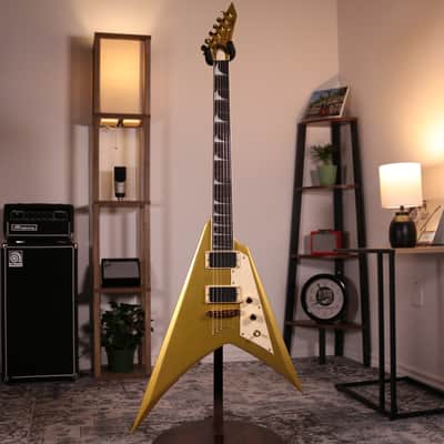 ESP LTD KH-V Kirk Hammett Signature - Macassar Ebony Fingerboard, Metallic Gold image 13