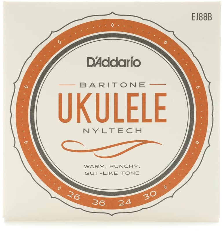 D'Addario EJ88B Nyltech Natural Nylon Baritone Ukulele Strings (5-pack) Bundle image 1