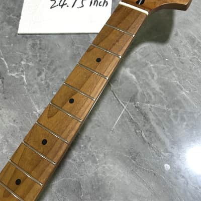 Custom 24.75 inch short scale roasted flame maple electric guitar neck 22 fret image 1