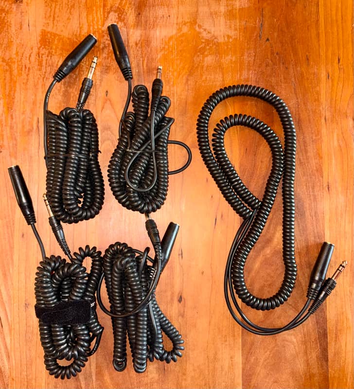 Hosa Hosa HPE-325C Coiled Headphone Extension Cable — Lot of 5 | Brand New Never Used 2010's - Black image 1
