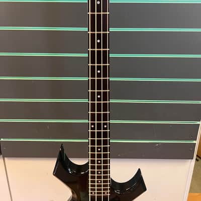 B.C. Rich Platinum Series Warlock Black Bass Guitar w/ Coffin Case image 7