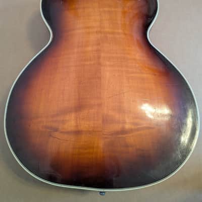 Vintage 1950s Huttl Archtop Acoustic Guitar with Hofner Tailpiece Germany image 17
