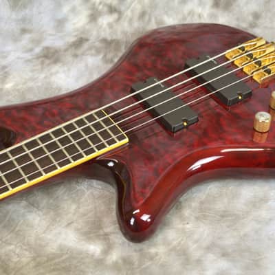 Left Handed 2006 SCHECTER Elite-4 NT Bass Guitar - Cherry QMT image 13