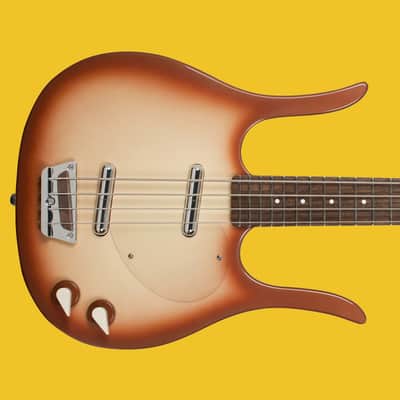 Danelectro Longhorn BASS Guitar in Daddy-O Yellow 1999-2001