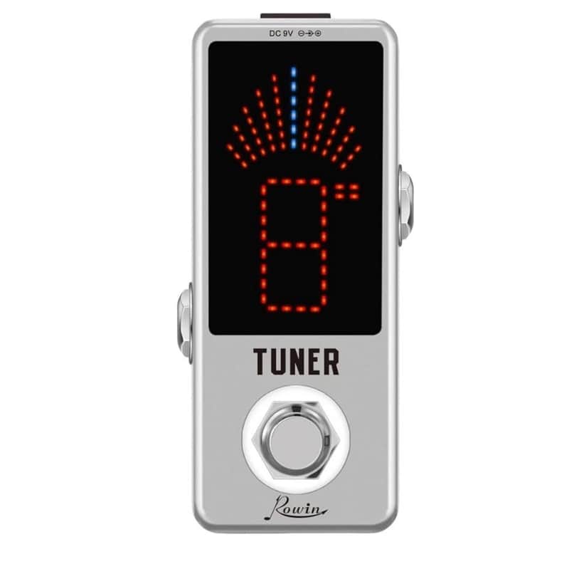 Rowin High Precision Guitar Chromatic Tuner Pedal Ture Bypass Silver Tuner image 1