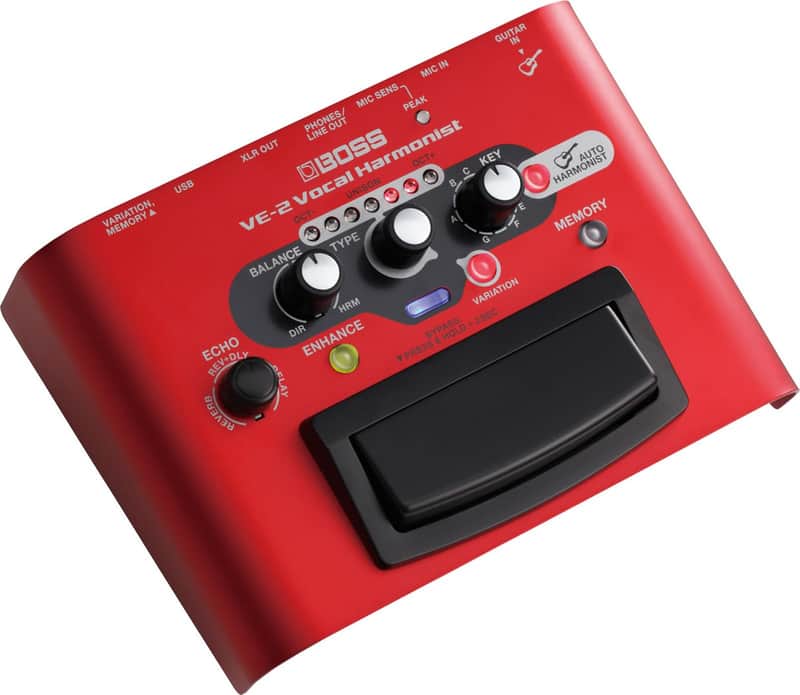 Boss VE-2 Vocal Harmonist Multi-Effect Unit - Red image 1