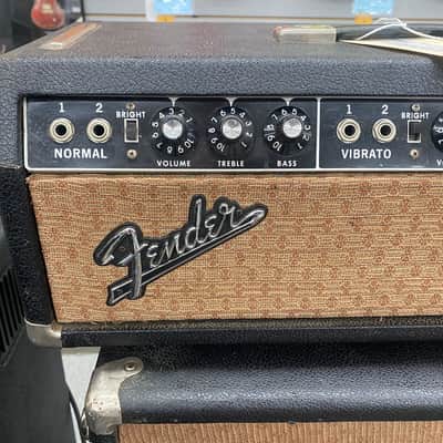 Fender Black Panel Bandmaster 40-Watt 2-Channel Guitar Amp Head with 2x12 Cabinet 1966-67 image 3