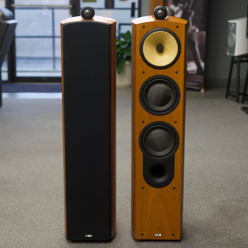 B&W Nautilus 804 Floor Standing Stereo Speakers in Cherry w/ Box & Accessories image 1