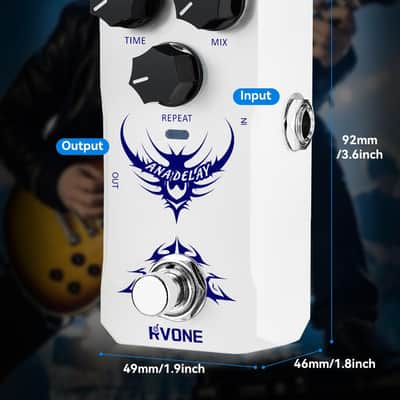 RVONE Analog Delay Guitar Pedal for Electric Guitar, Vintage-Style Guitar Effects Pedal with Warm Echo, Electric Guitar Pedal True Bypass & Durable Aluminum Metal Chassis image 7