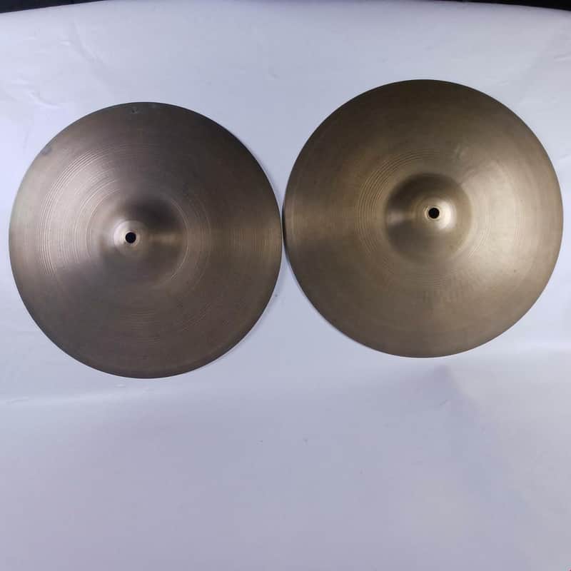 *Zildjian 14" Hi-Hats 1084/1200g Medium Cymbals B20 Avedis A USA Vintage 60s Set image 1