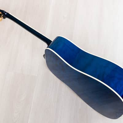 2022 Gibson Custom Shop Hummingbird Acoustic Electric Guitar Viper Blue Quilted Maple, Near-Mint w/ Case image 15