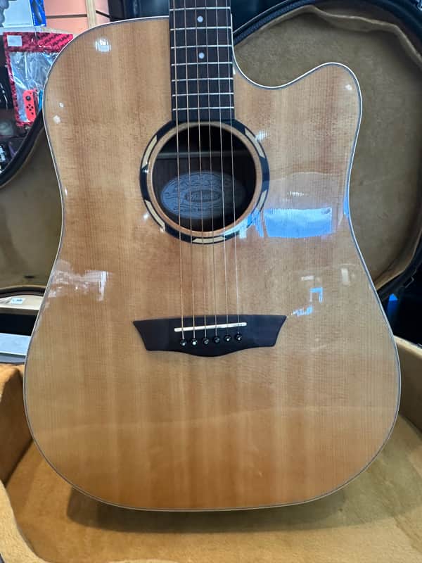 Washburn WLD20SCE Woodline 20 Dreadnought With Cutaway 2010s Natural W/ Orig. Hard Case image 1