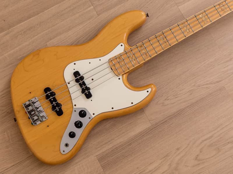 1970s Fernandes Burny Bass FJB Vintage Jazz Bass Guitar Natural