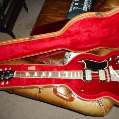 Gibson '61 SG Reissue 2013 - Cherry Upgraded pickups, Vintage 60's Lyre trem image 11