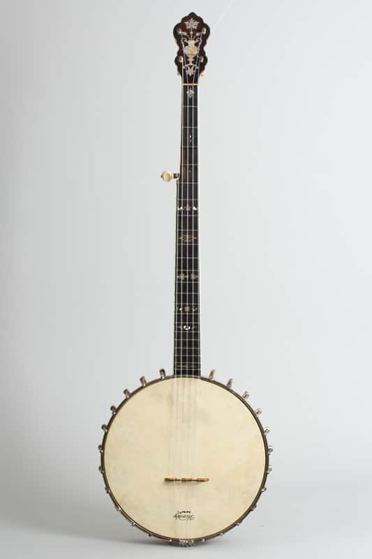 Bacon Professional FF Special Grand Concert 5 String Banjo, c. 1915, period black hard shell case. image 1