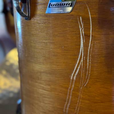VINTAGE 1970's Ludwig Hollywood Outfit in Natural Mahogany - 14x22, 8x12, 9x13, 16x16 image 10
