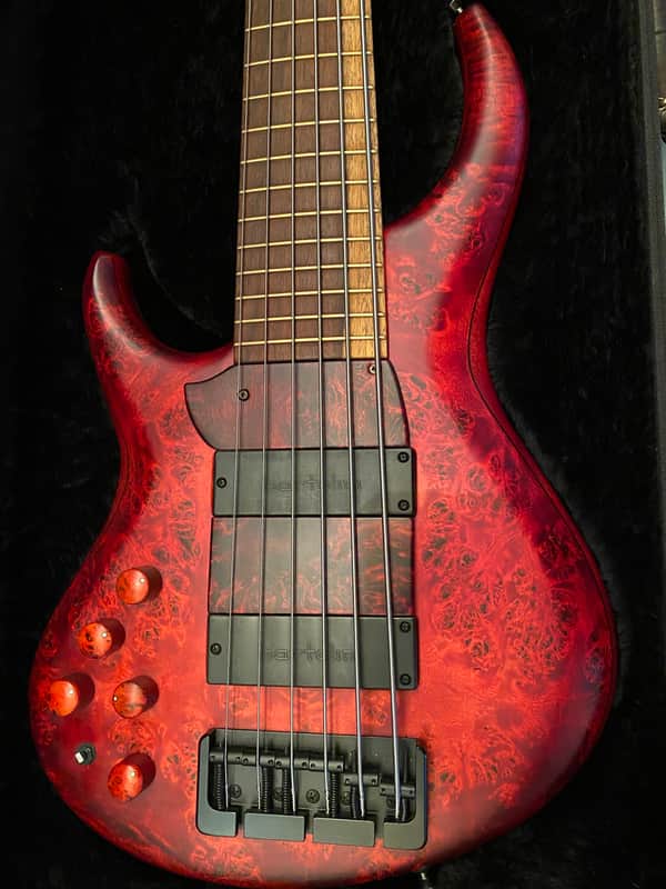 MTD 635-24 Michael Tobias Design (Lefty).w/ Custom Ramps. MTD 635 2015 Makore with poplar burl top & Florida rosewood neck. image 1