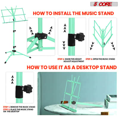 5 Core Music Stand Adjustable 52" Desktop Book Stands Portable Foldable Bild 7