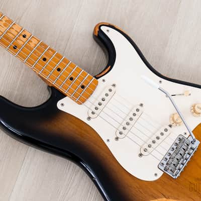 1999 Fender American Vintage ‘57 Stratocaster Sunburst Relic w/ Custom Shop Pickups, Tweed Case image 7
