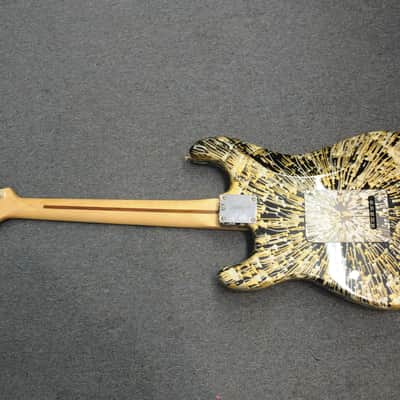 Fender FSR "Splattercaster" Standard Splatter Stratocaster with Rosewood Fretboard 2003 - 2004 - Olympic White, Aztec Gold, and Inca Silver Drop over Black image 9