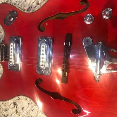 Crestwood Astral II 1970's Red Jack White Played one Made in Japan image 15