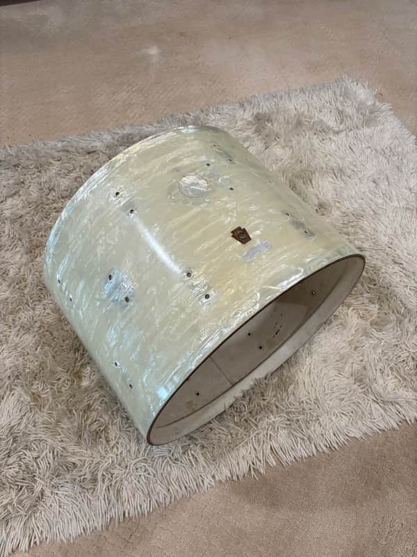 Ludwig 20” Classic Bass Drum Shell 1965 - White Marine Pearl image 1